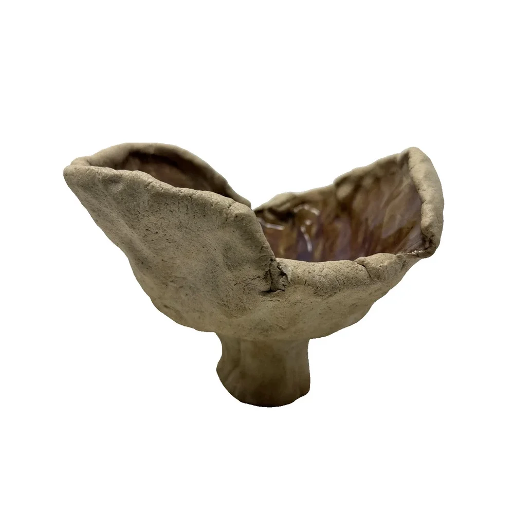 Wabi Sabi Handmade Pottery Ashtray Catchall Pedestal Bowl Organic Studio Ceramic